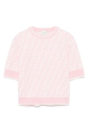 Maglione in cotone rosa FENDI KIDS | JFG184AS5LF1QF0